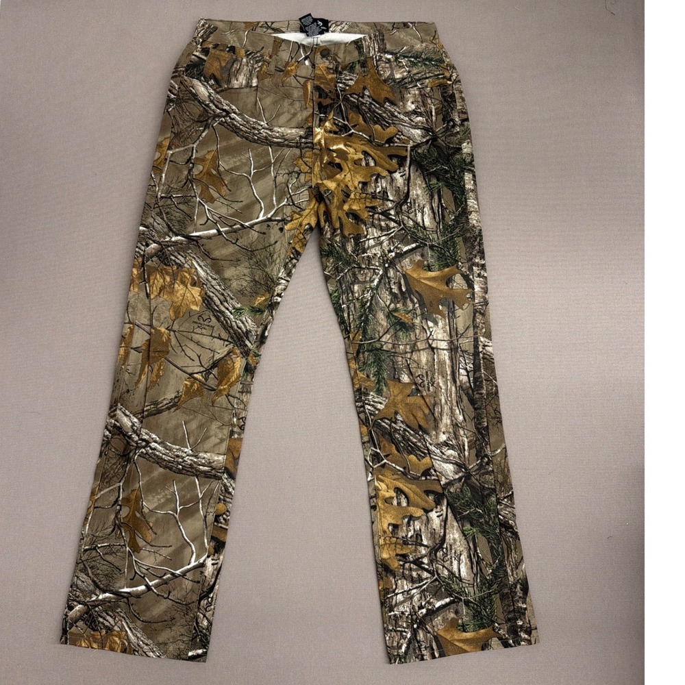 Realtree Xtra Camo Pants Mens 34x32 Cotton Canvas Hunting Fishing 55761-CS